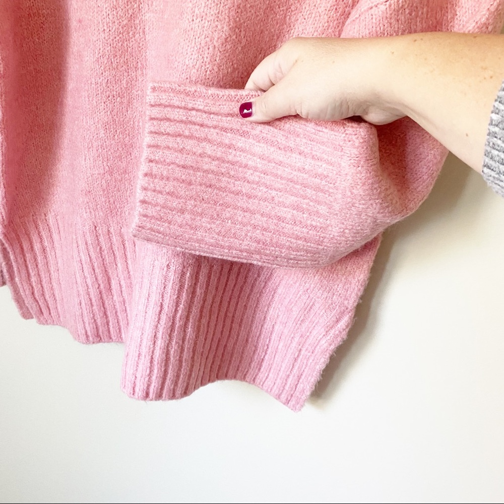 Topshop Supersoft Deep Ribbed Hem Crewneck Sweater Pink S NWT - Picture 5 of 14